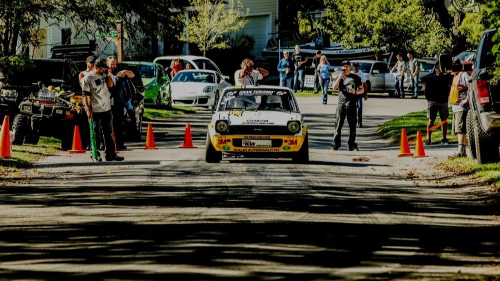 Race car at the start of the Empire Hill Climb