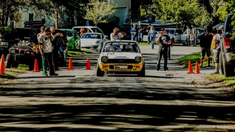 Race car at the start of the Empire Hill Climb