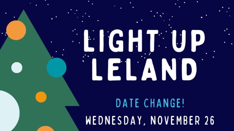 Event poster for Light Up Leland holiday event