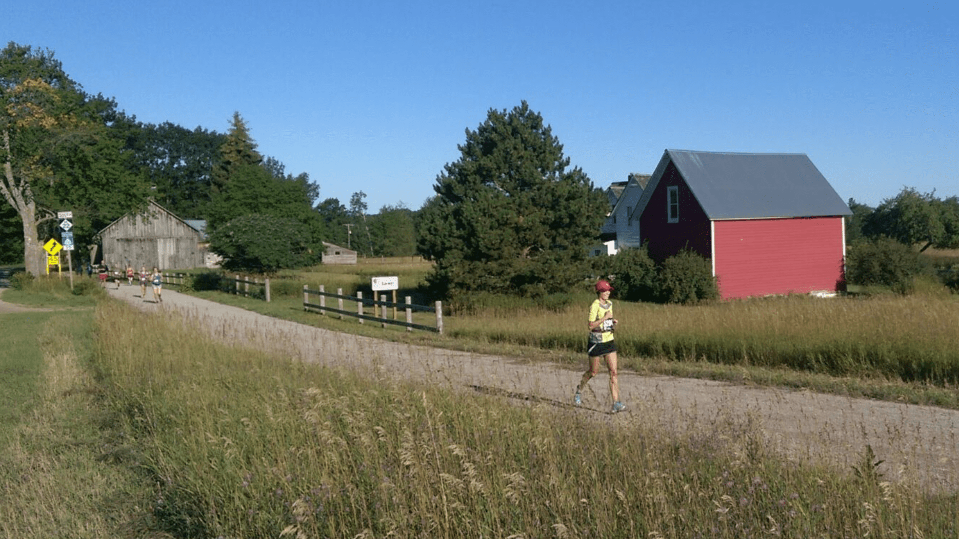 Runners on the course of the Port Oneida Run